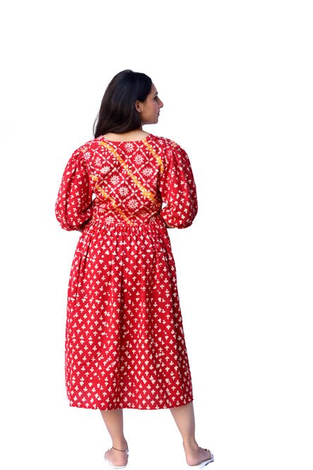 Bisini Aeroplane Red Butti Tunic - Suspire