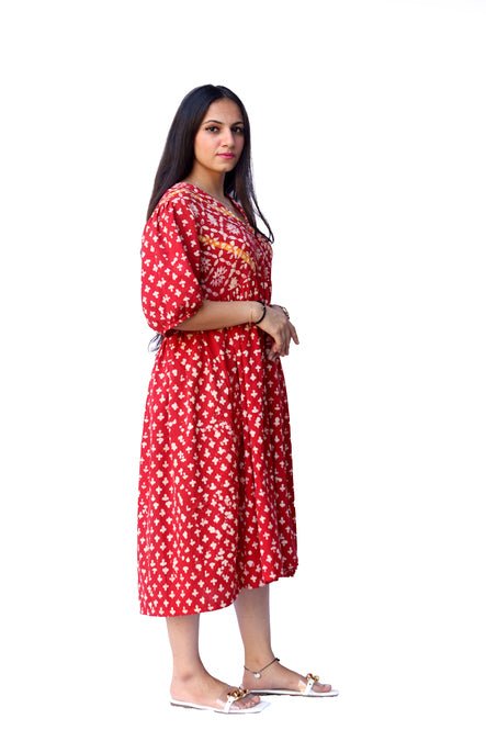 Bisini Aeroplane Red Butti Tunic - Suspire