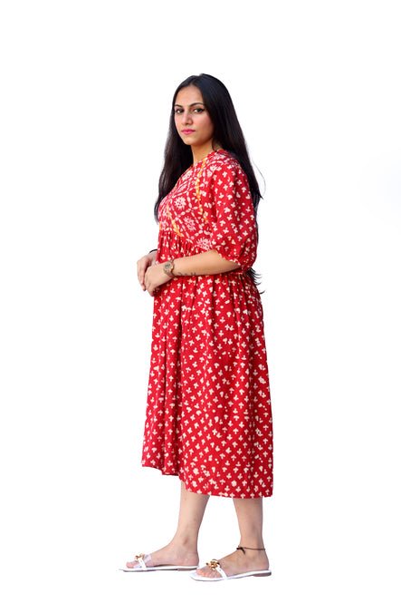 Bisini Aeroplane Red Butti Tunic - Suspire
