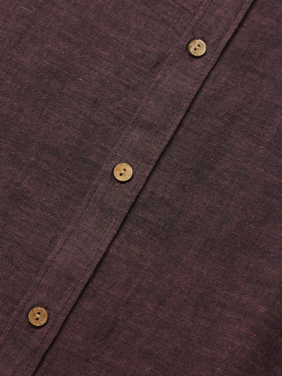 Black and Mauve Handloom Shirt - Suspire