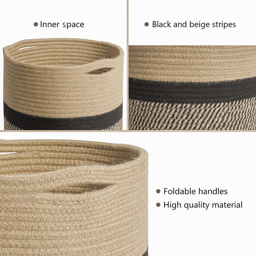 Black Jute Rope Baskets / Planters - Suspire