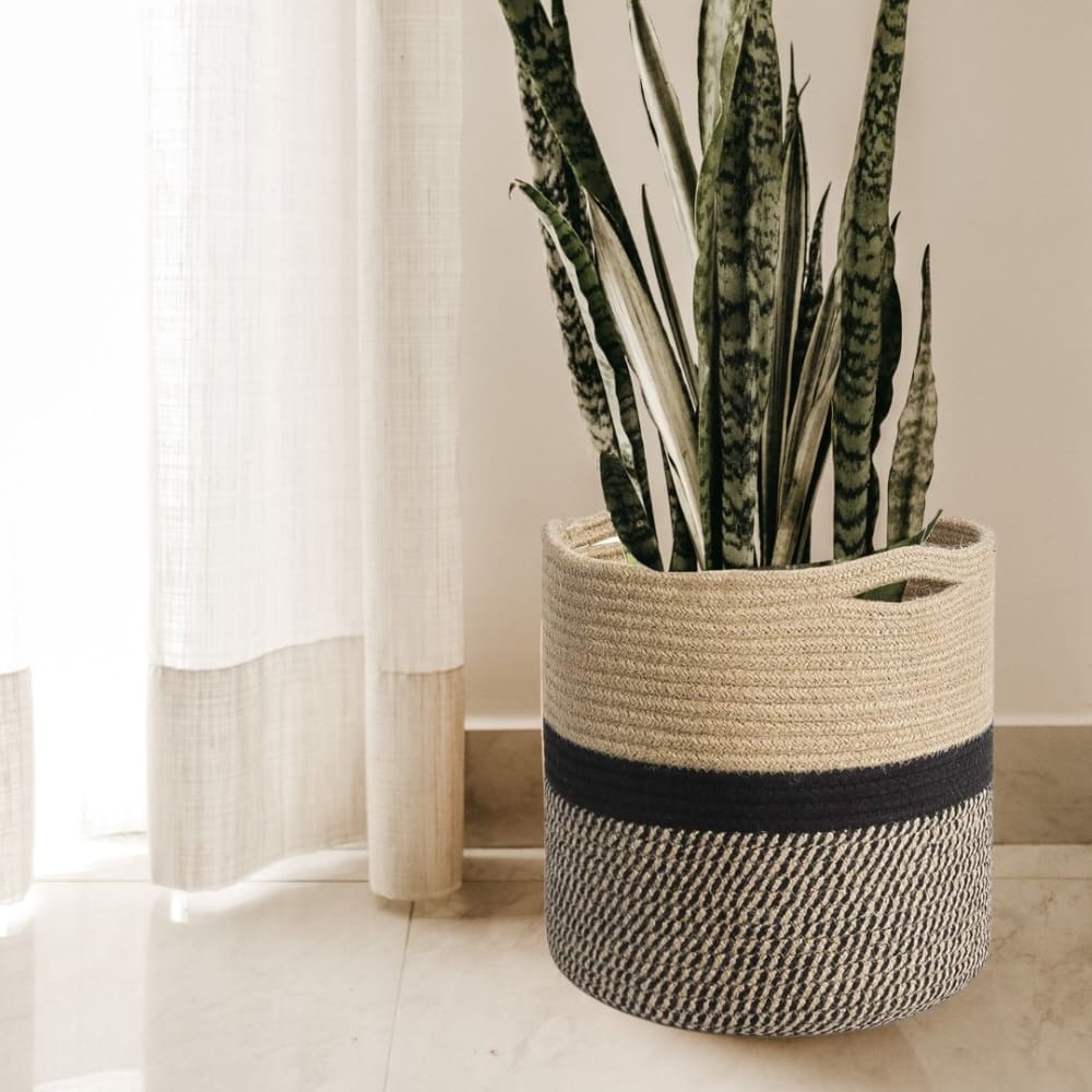 Black Jute Rope Baskets / Planters - Suspire