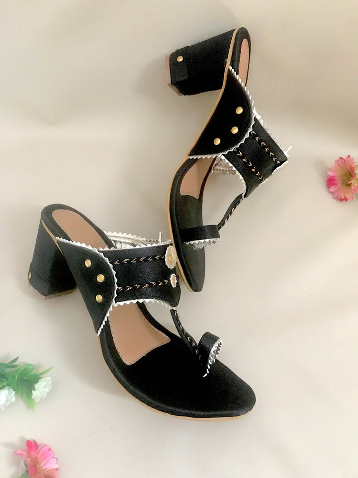 Black Kolapuri - 3 Inch Heels - Suspire