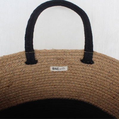 Black/Beige Jute Tote Bag - Suspire