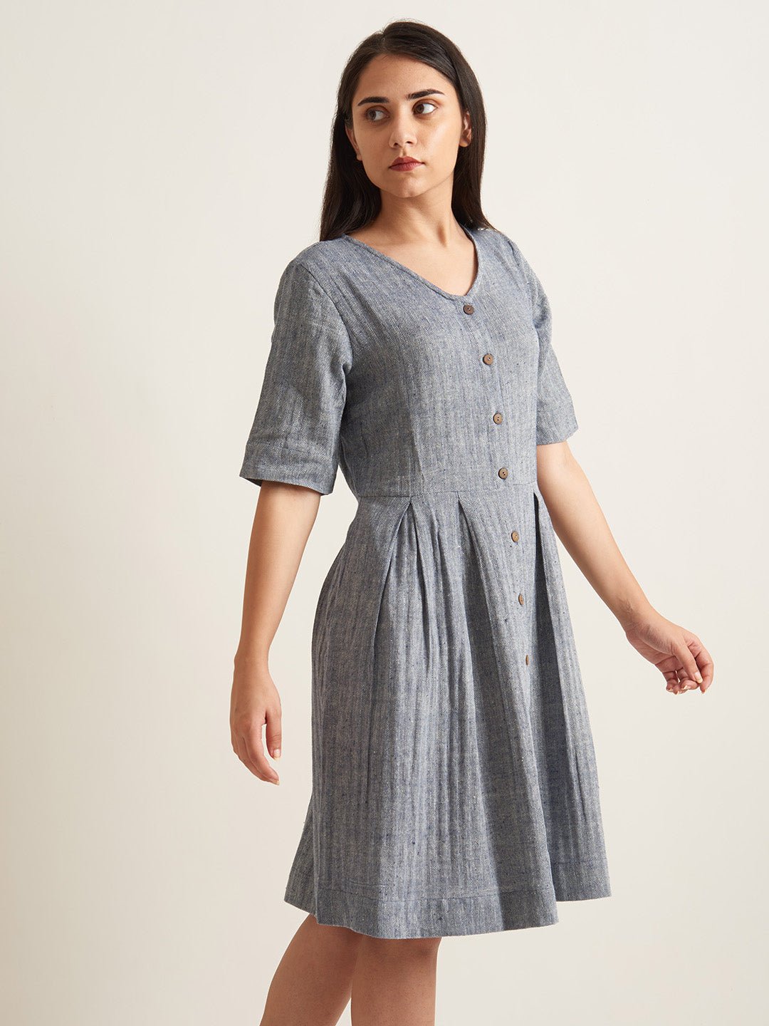 Box pleat shirt dress - Suspire