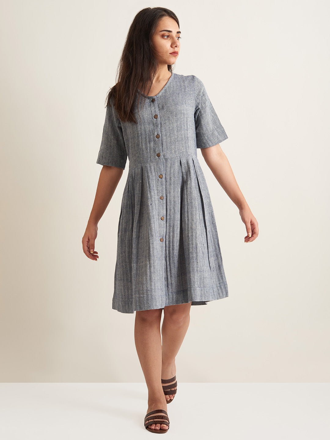 Box pleat shirt dress - Suspire