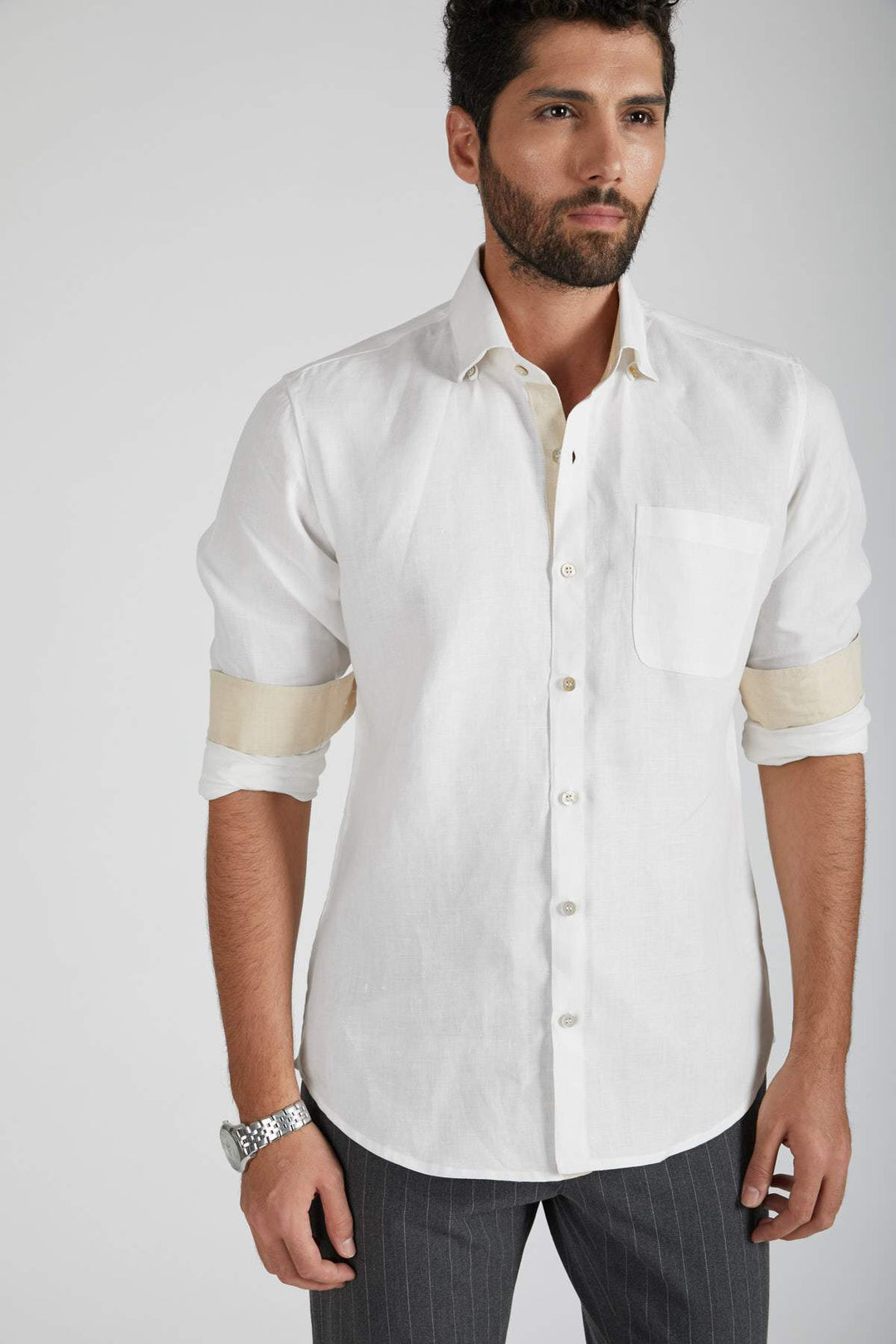 Breath Contrast Trim Shirt - Suspire