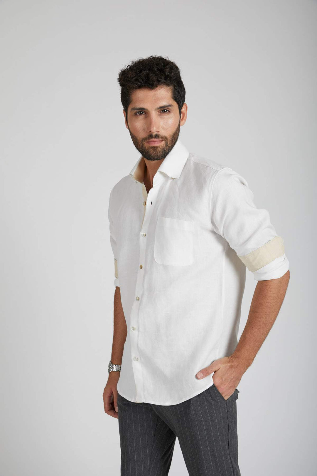 Breath Contrast Trim Shirt - Suspire