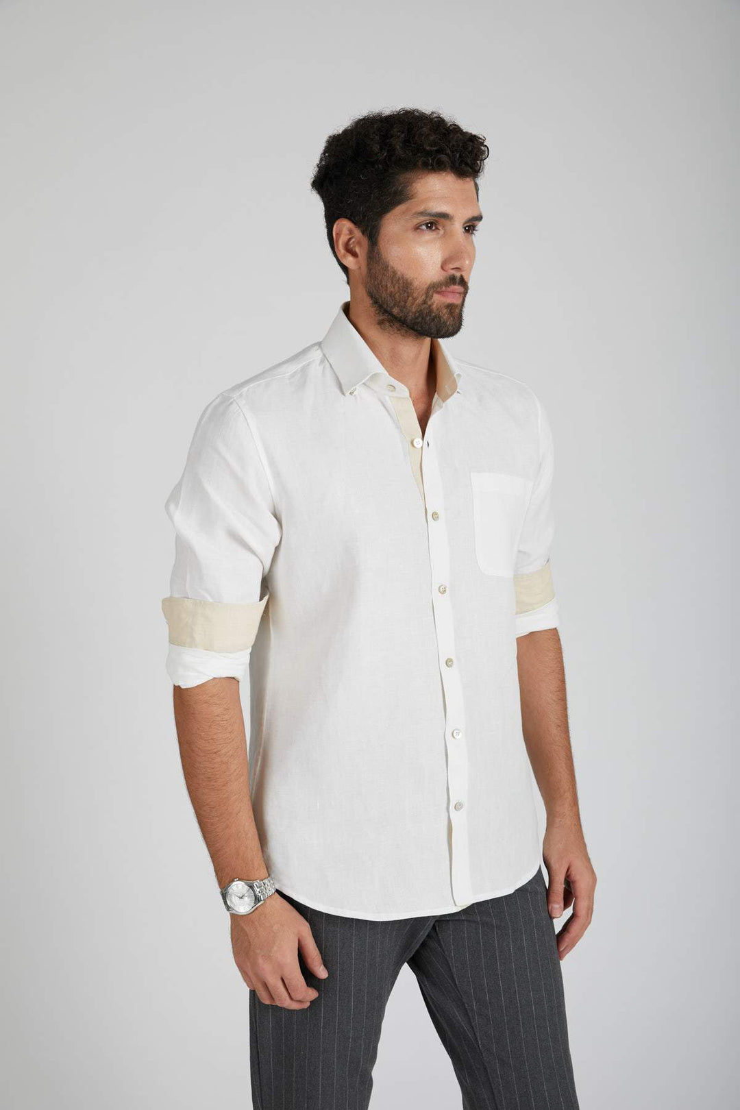 Breath Contrast Trim Shirt - Suspire