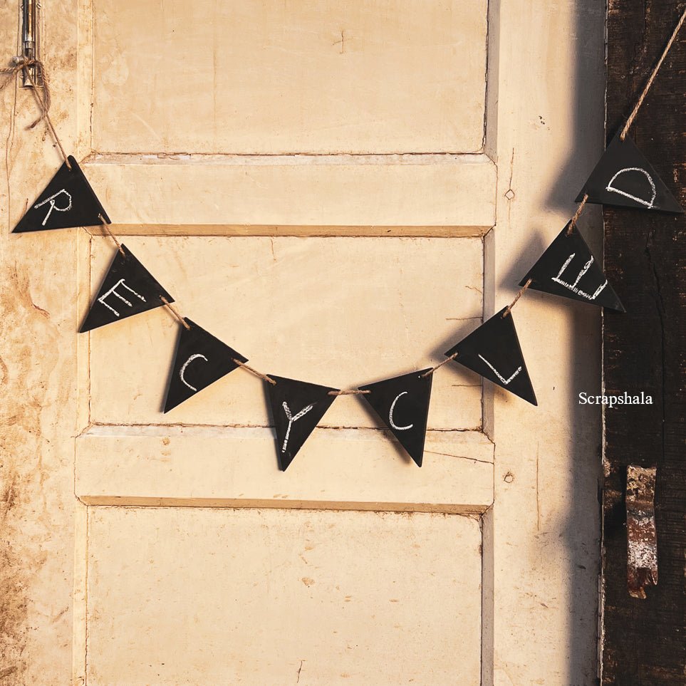 Chalkboard Bunting | Reusable | Handpainted | Natural reclaimed wood - Suspire