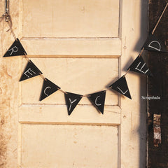 Scrapshala Chalkboard Bunting | Reusable | Handpainted | Natural reclaimed wood