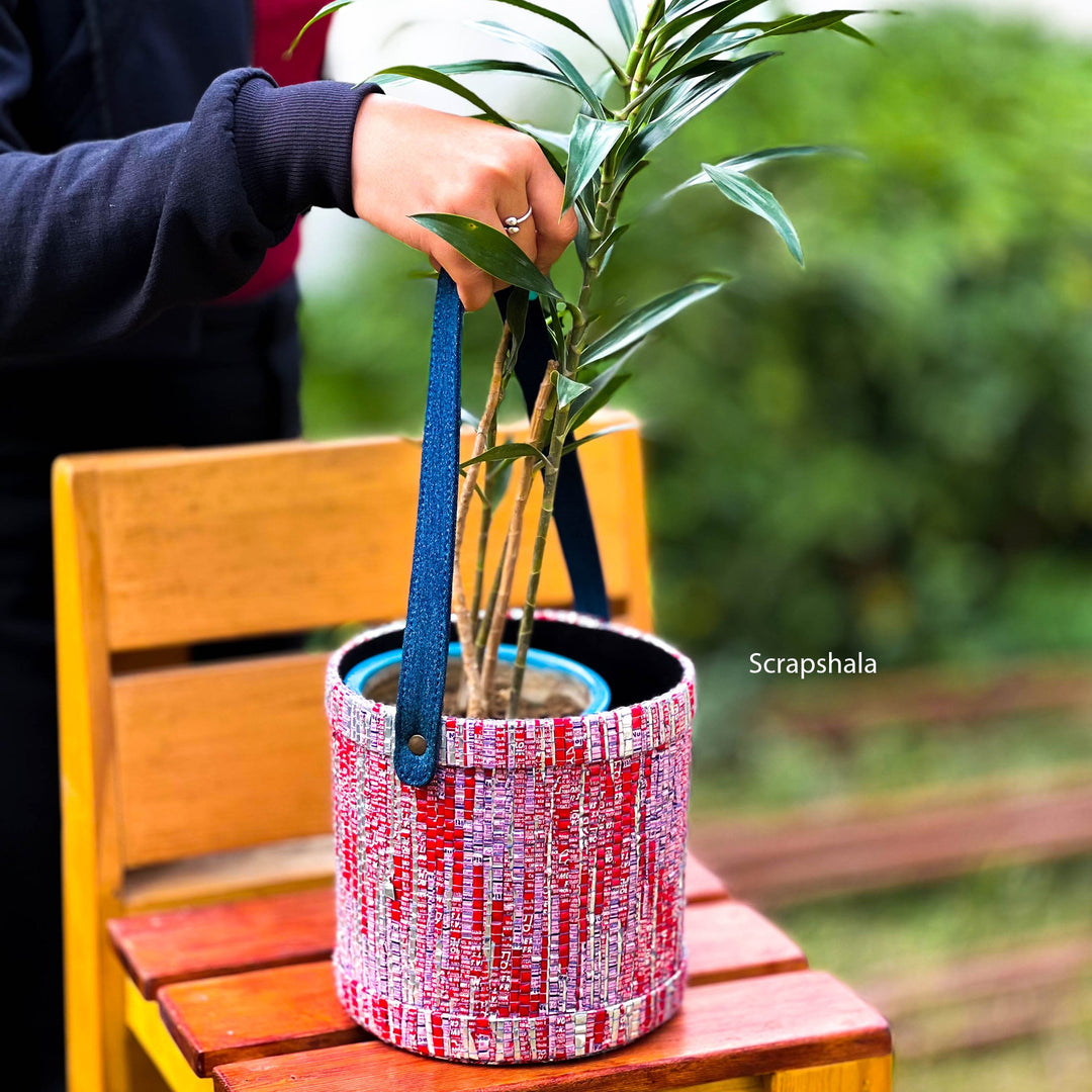 Chamkila Basket | Multiprpose | Upcycled | Handloom textile - Suspire