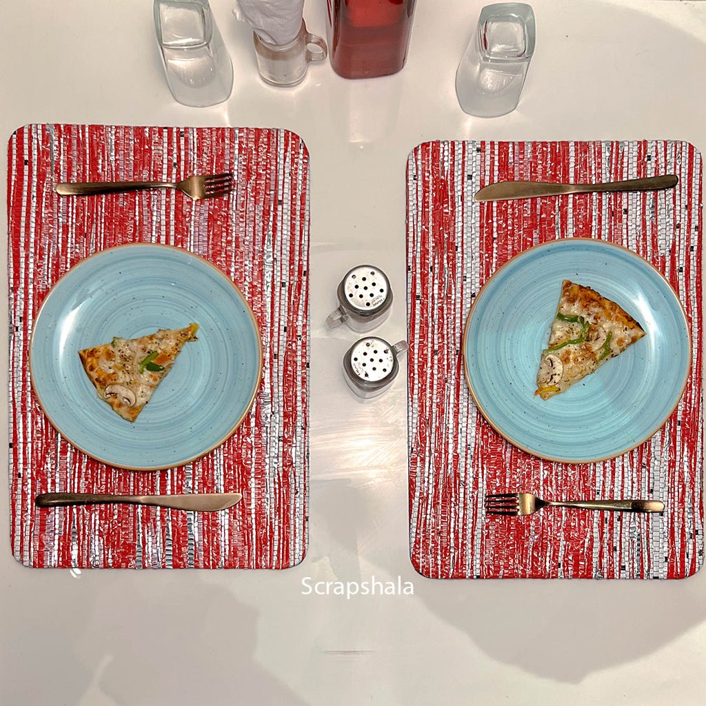 Chamkila Upcycled Table Mat Set | Upcycled | Handloom textile - Suspire