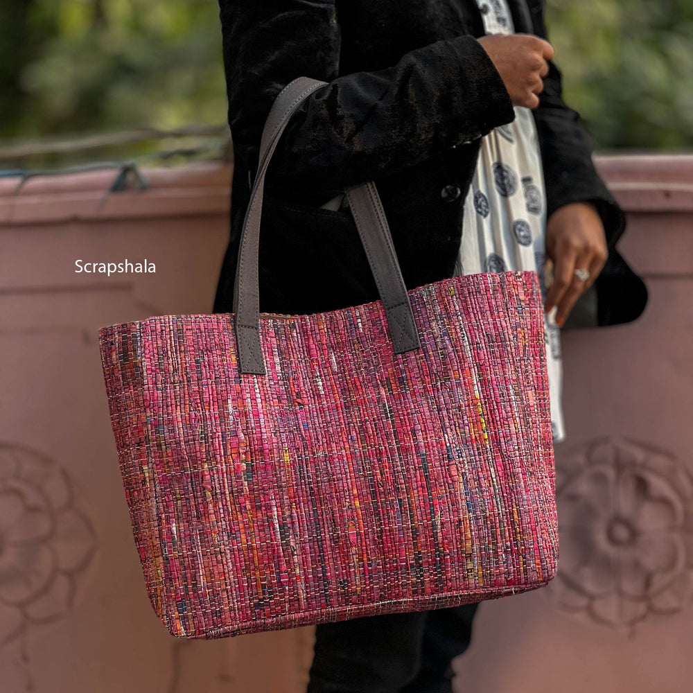 Scrapshala Charcha Handloom Tote Bag | Natural Dye