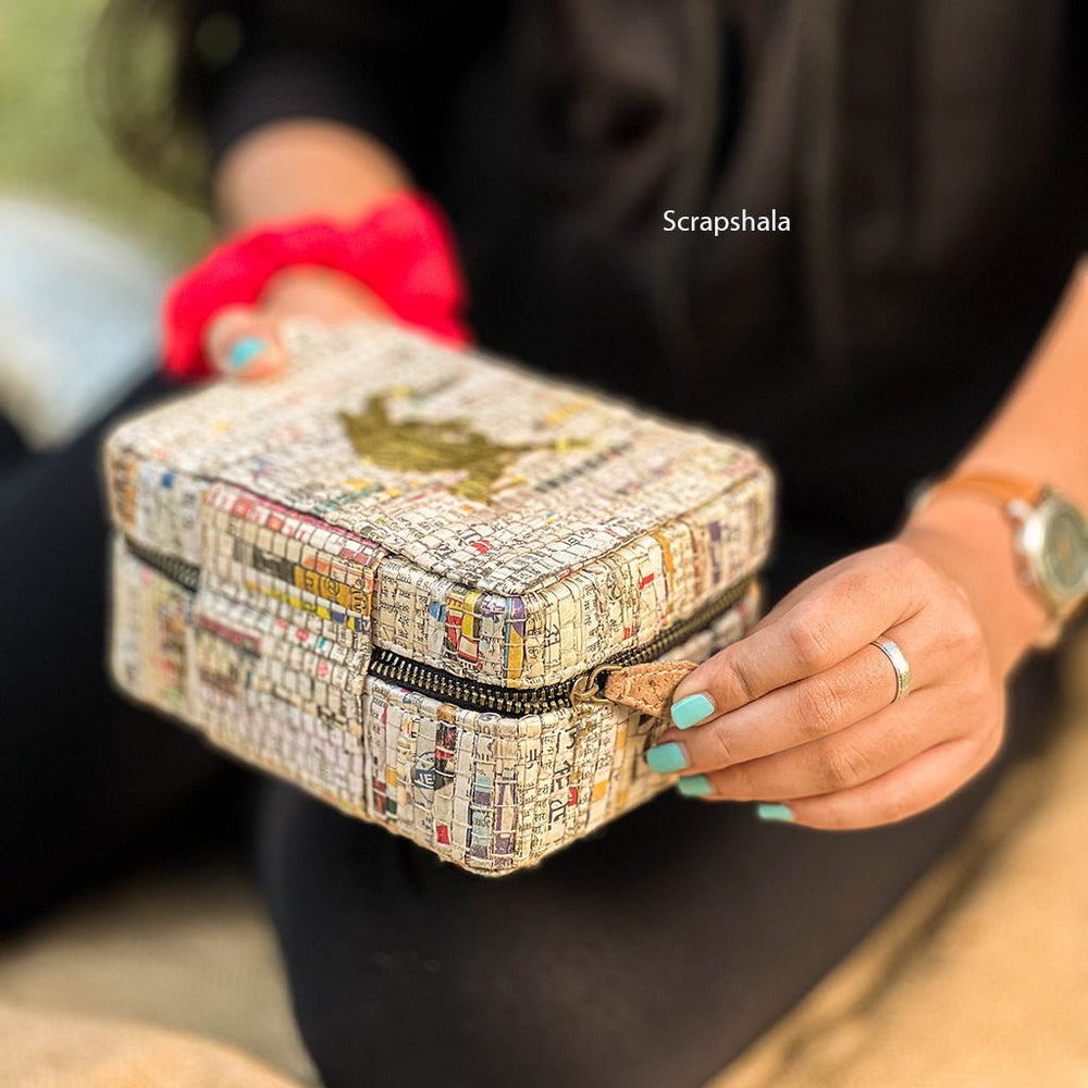 Scrapshala Charcha Jewellery Organiser Box | Upcycled Handloom