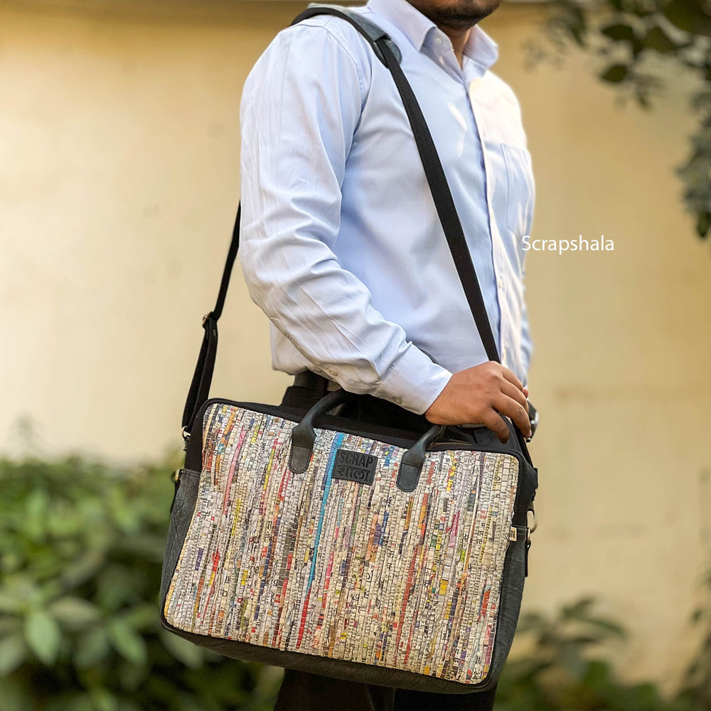 Scrapshala Charcha Office Laptop Bag | Upcycled Handloom