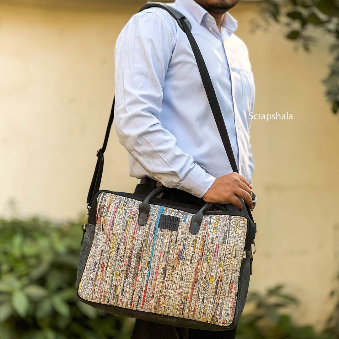 Charcha Office Laptop Bag | Timeless | Upcycled | handloom textile - Suspire