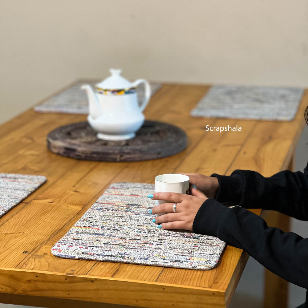 Scrapshala Charcha Table Mats | Reversible | Set of 4