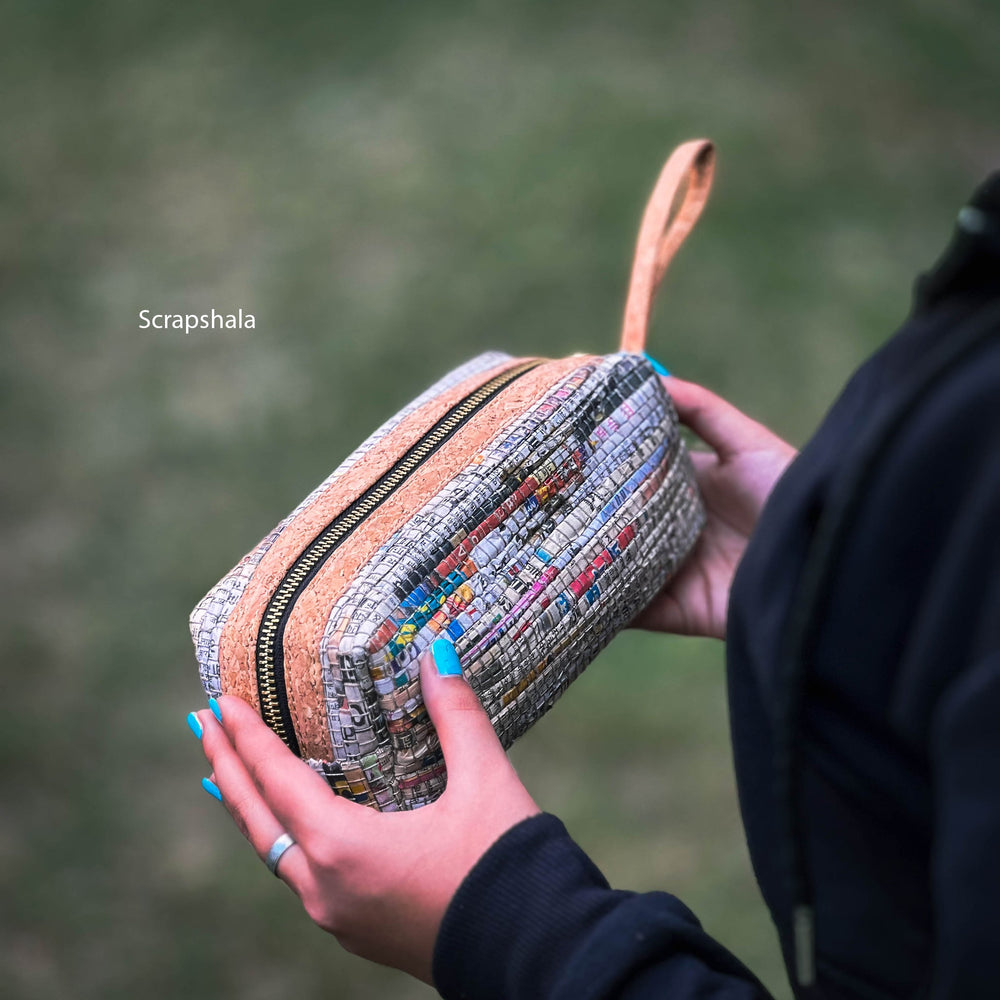 Scrapshala Charcha Vault Zip Pouch | Upcycled Handloom