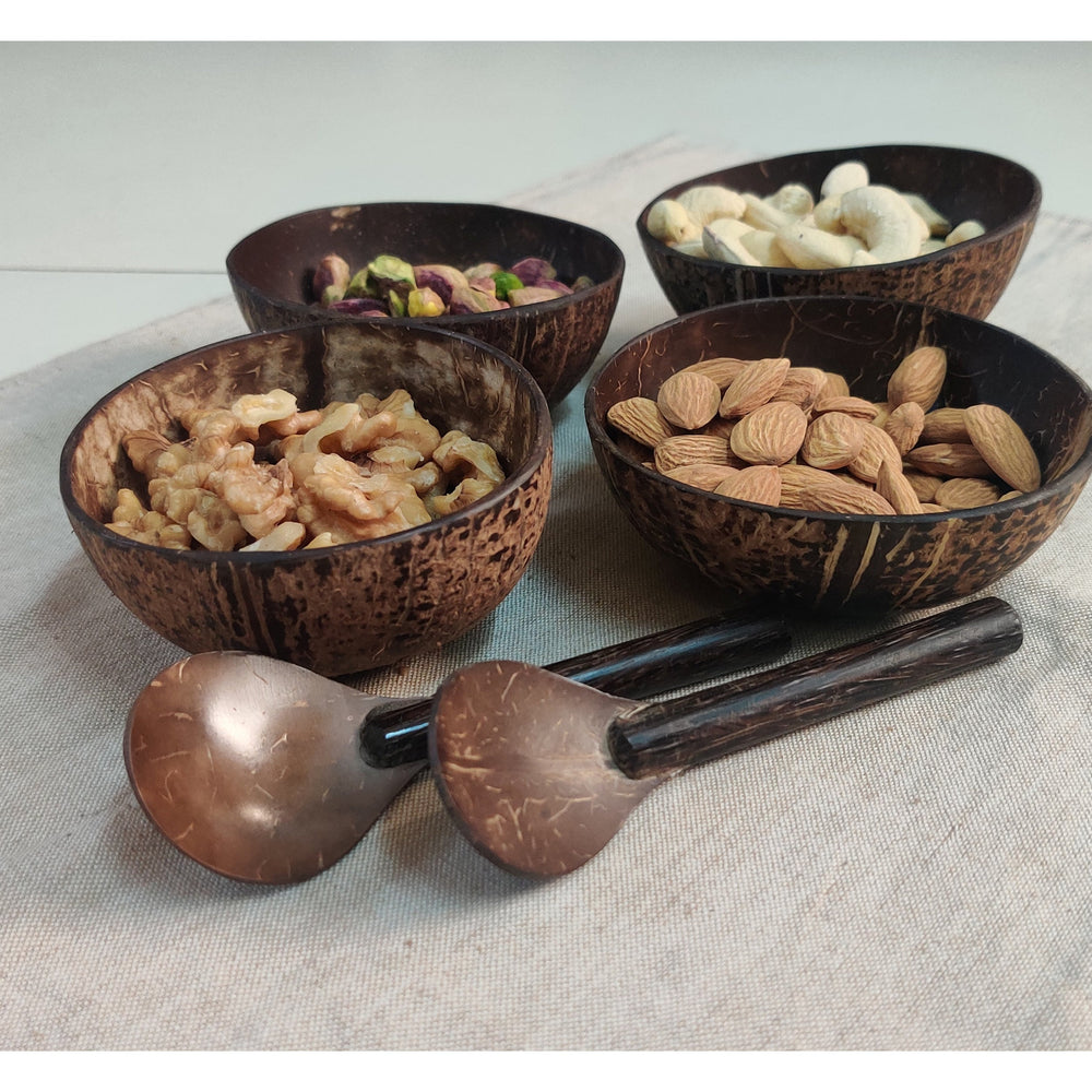 Greenfootprint Coconut Shell Small Snack Bowls | Natural and Handcrafted (150ml)