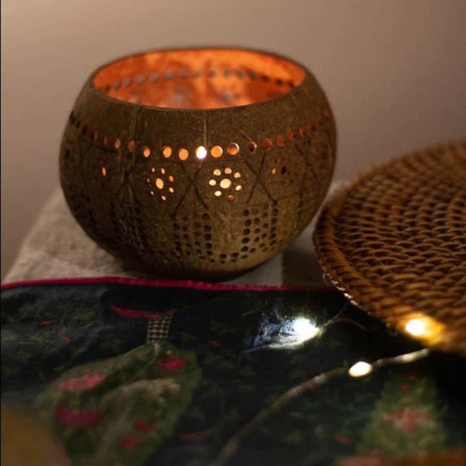 Coconut shell Tea Light Holder - Suspire