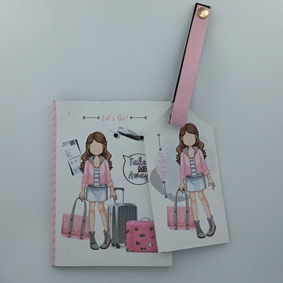 Cotton Canvas Traveller Chic Gift Set - Pink & Grey - Suspire