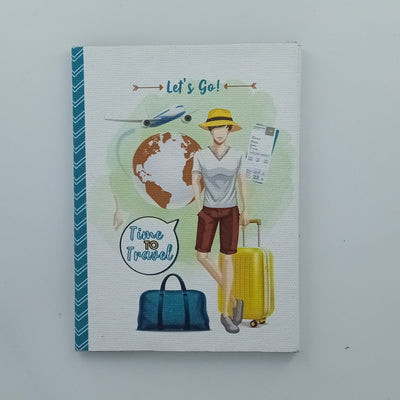 Cotton Canvas Traveller Dude Passport Cover - Yellow & Teal - Suspire