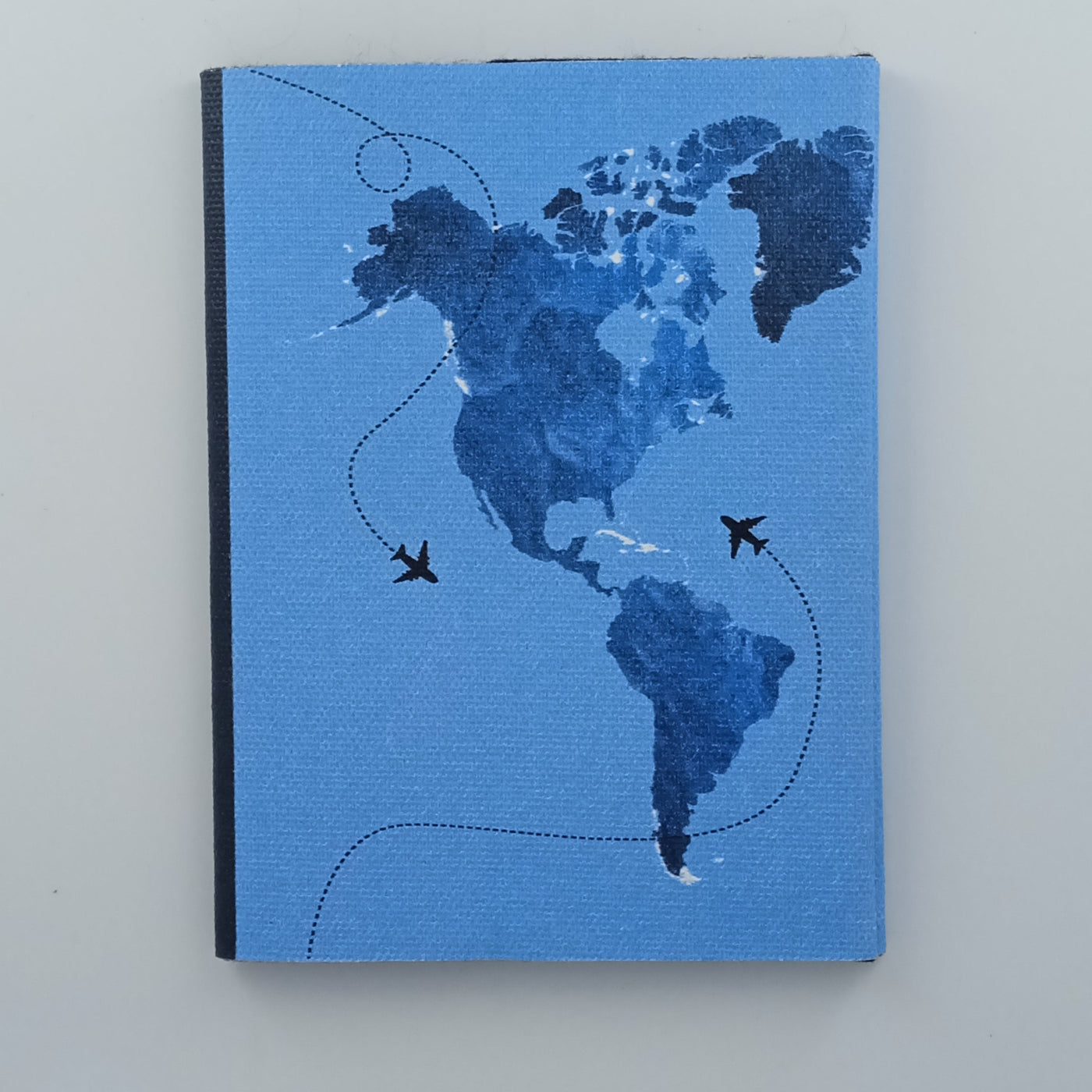 Cotton Canvas World Map Passport Cover - Blue - Suspire