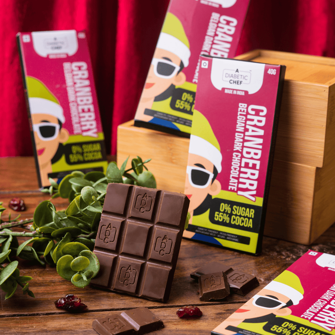 Cranberry Belgian Dark Chocolate | Organic and Sugarfree | 55% Premium Cocoa | Diabetic Friendly | Vegan - 40g each (Pack of 3) - Suspire
