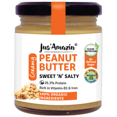 Jus Amazin Creamy Organic Peanut Butter - Sweet 'N' Salty