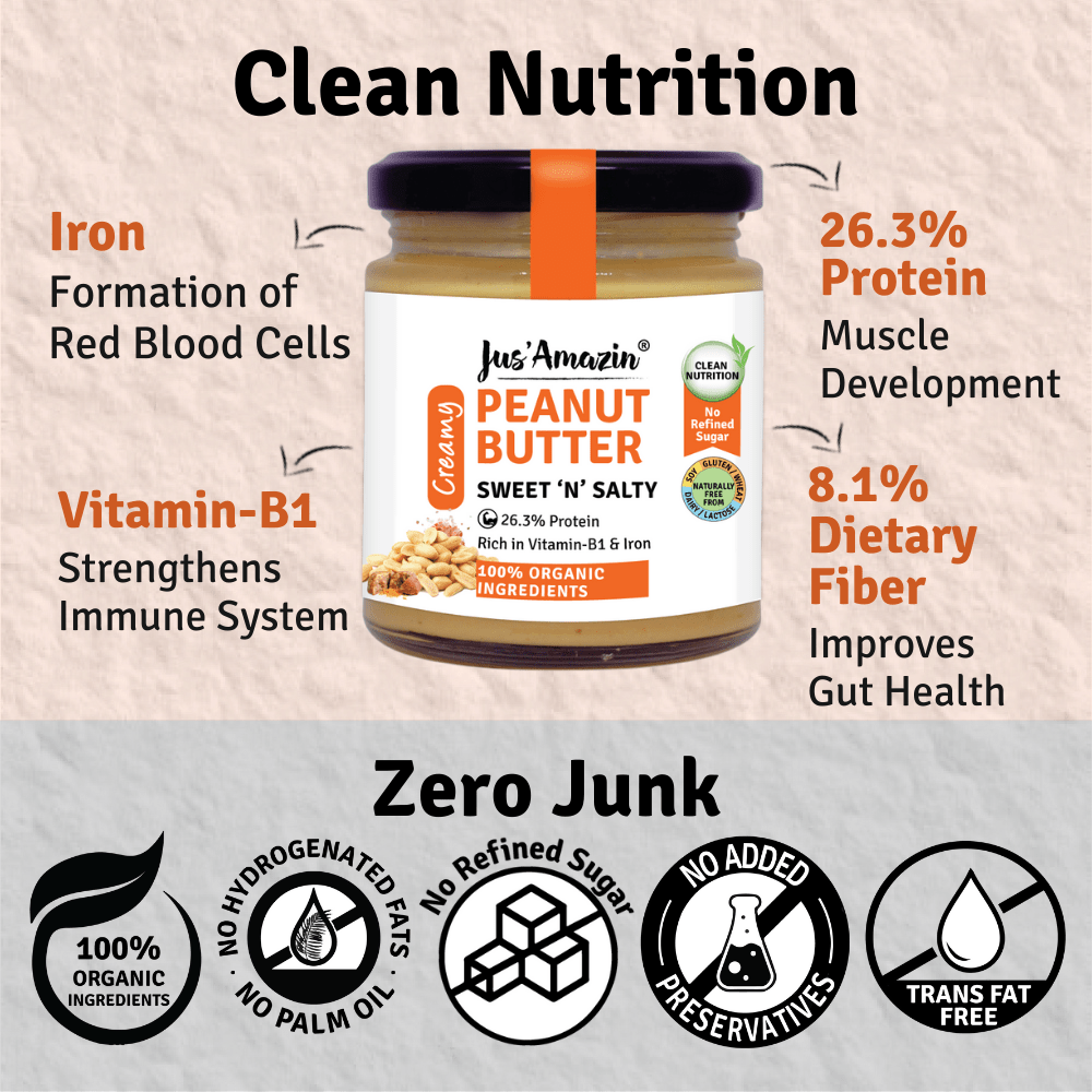 Creamy Organic Peanut Butter - Sweet &