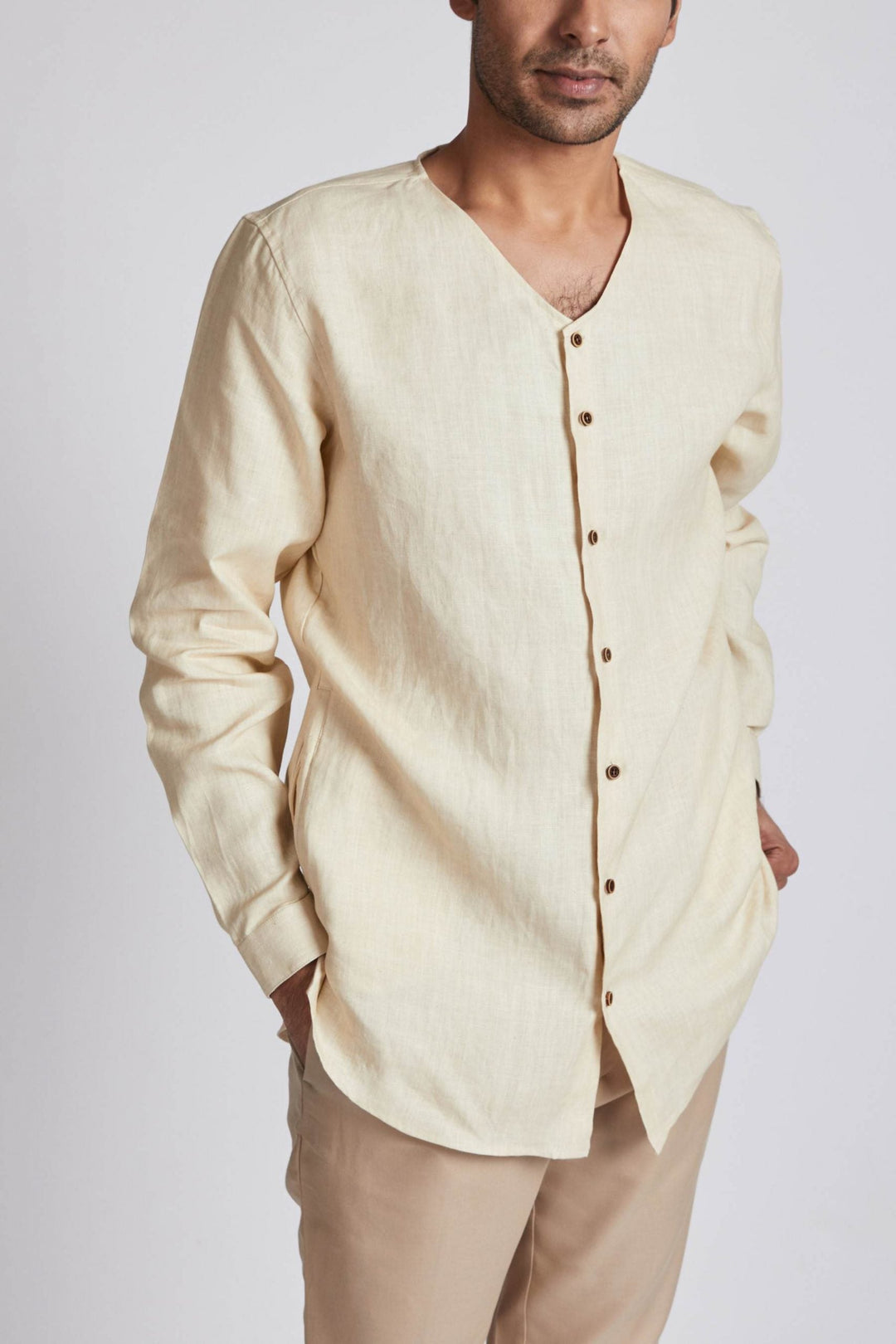 Crescent V Neck Kurta - Suspire