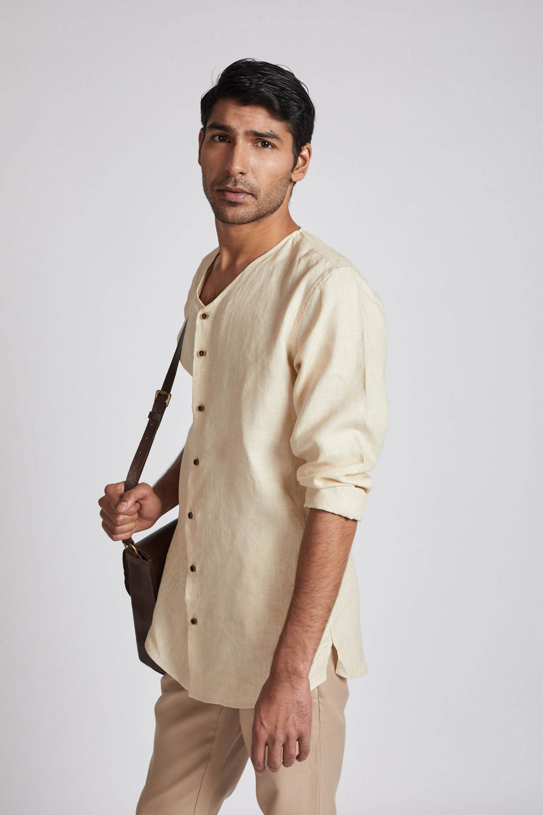 Crescent V Neck Kurta - Suspire
