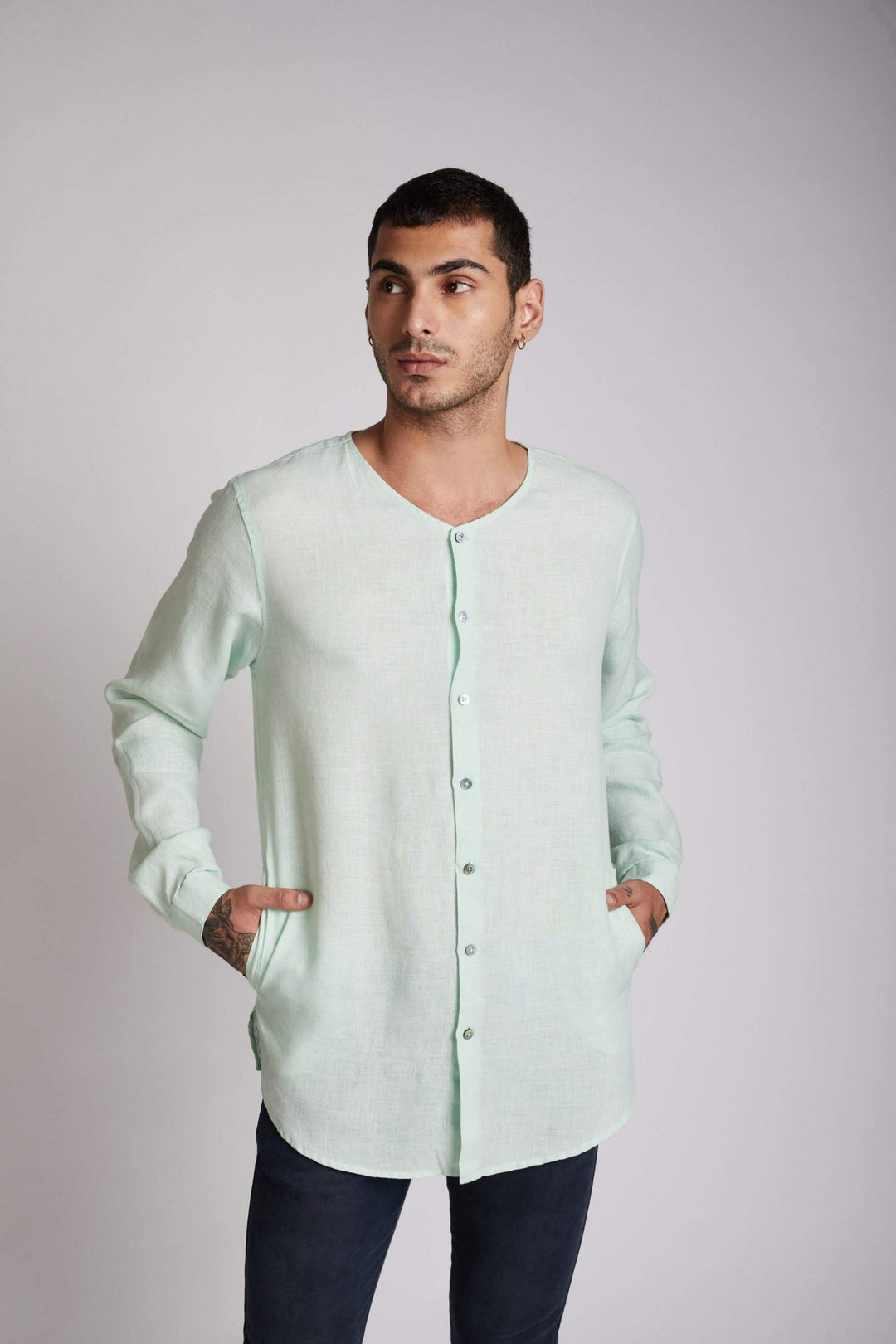 Crescent V Neck Kurta - Suspire