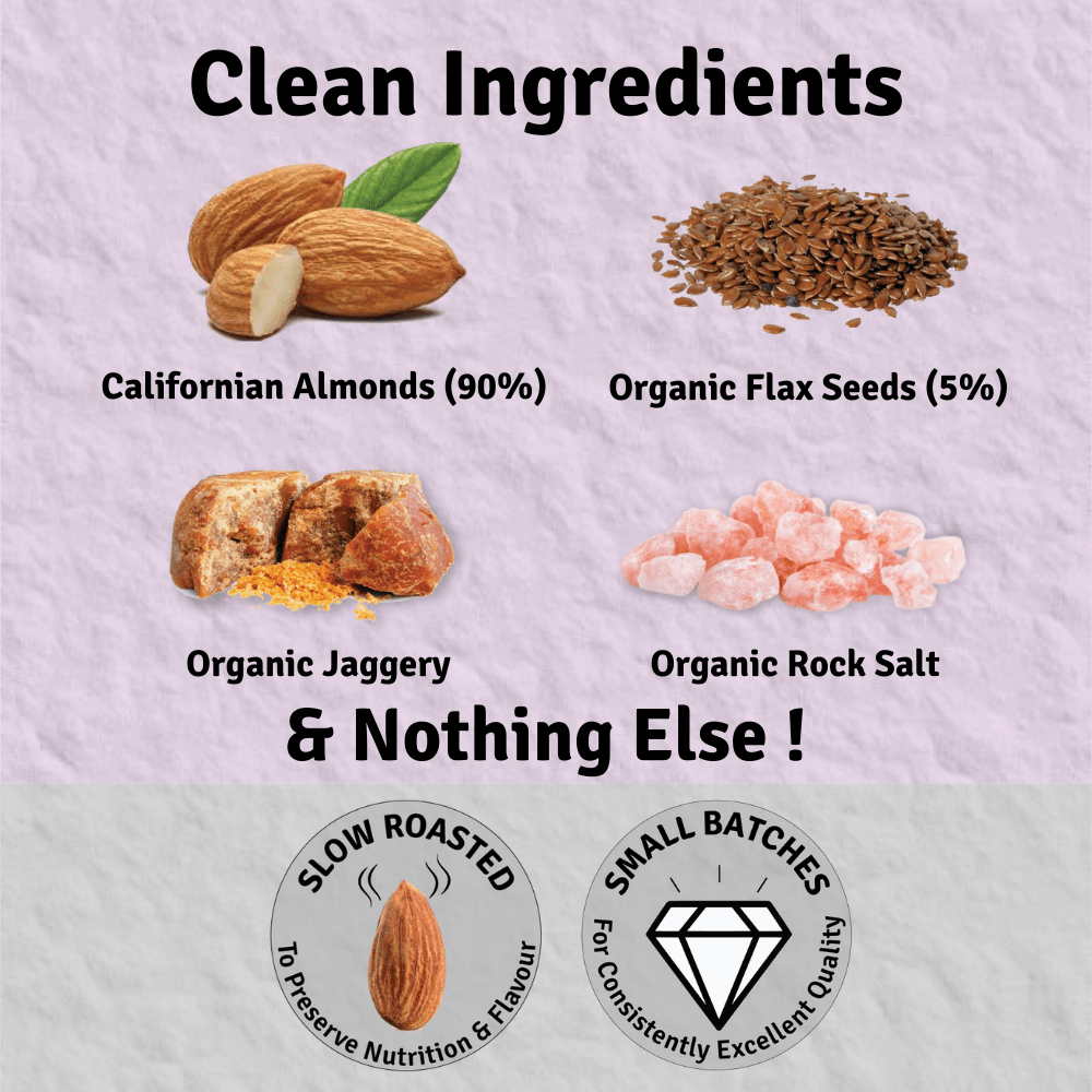 Crunchy Almond Butter With Flaxseeds - Suspire