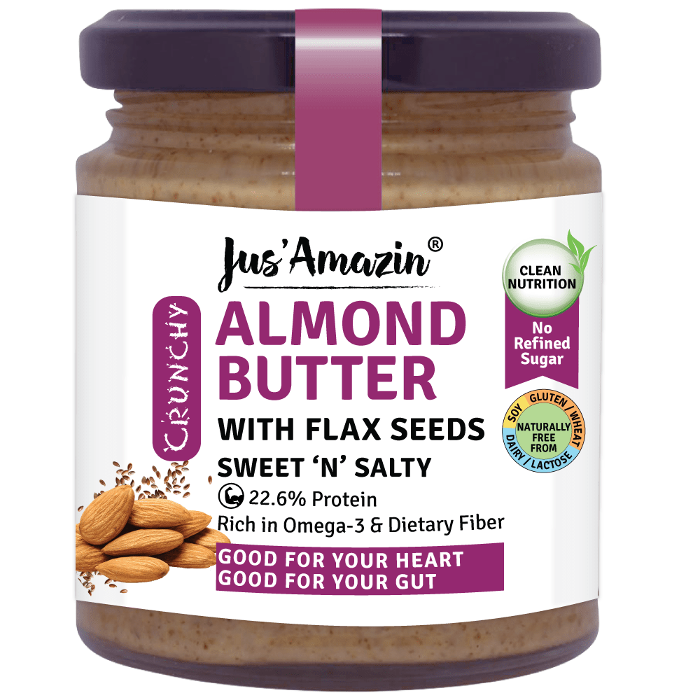 Crunchy Almond Butter With Flaxseeds - Suspire