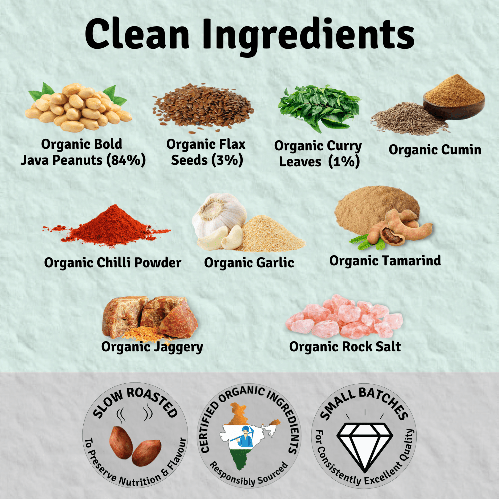 Crunchy Organic Peanut Flax Chutney – Curry Leaf Flavour - Suspire