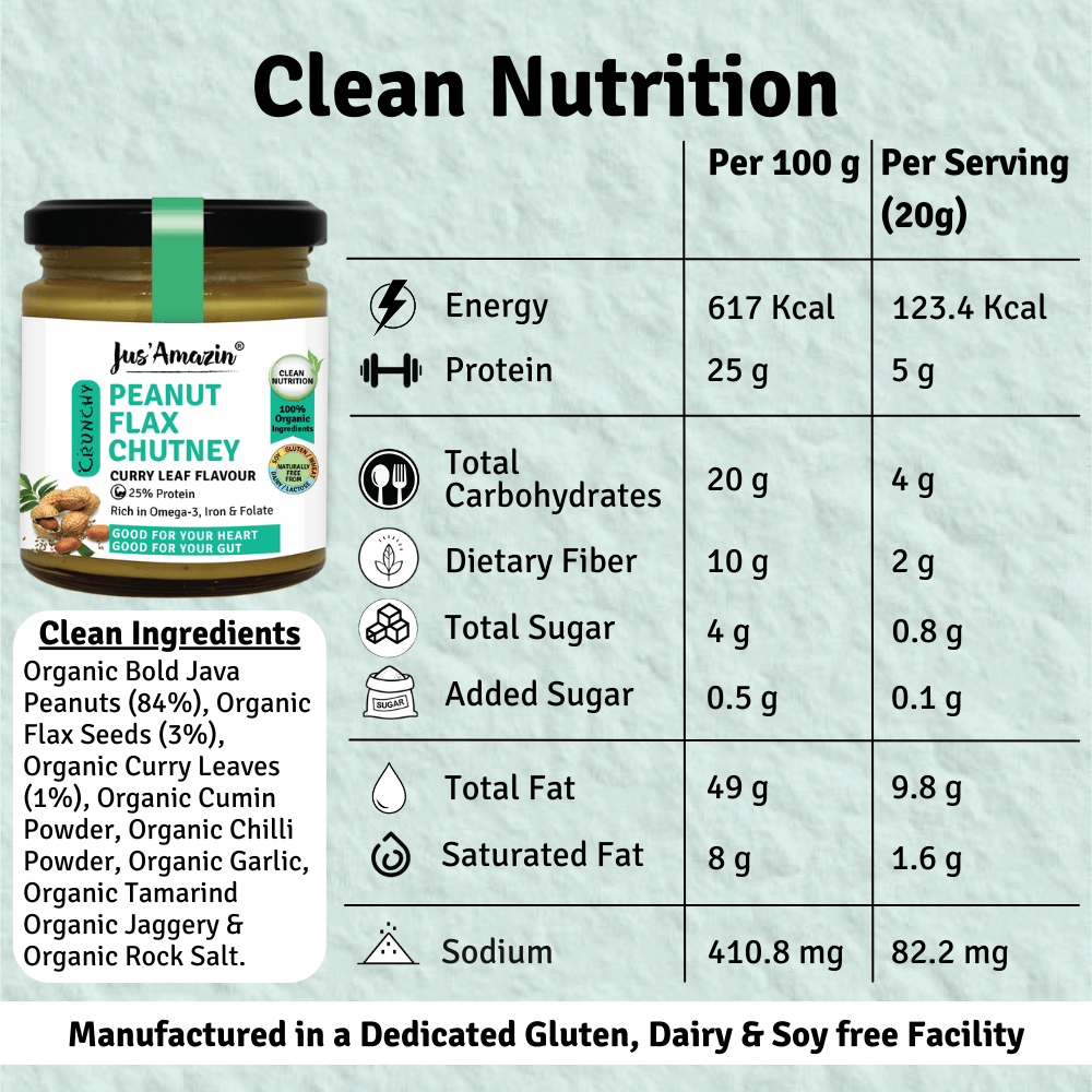 Crunchy Organic Peanut Flax Chutney – Curry Leaf Flavour - Suspire