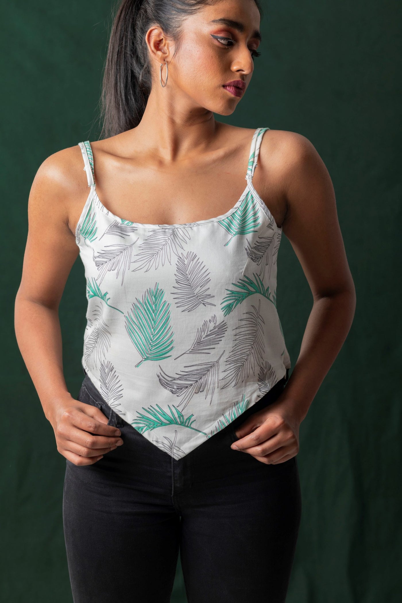 Tropical Palm Women's Strappy Top