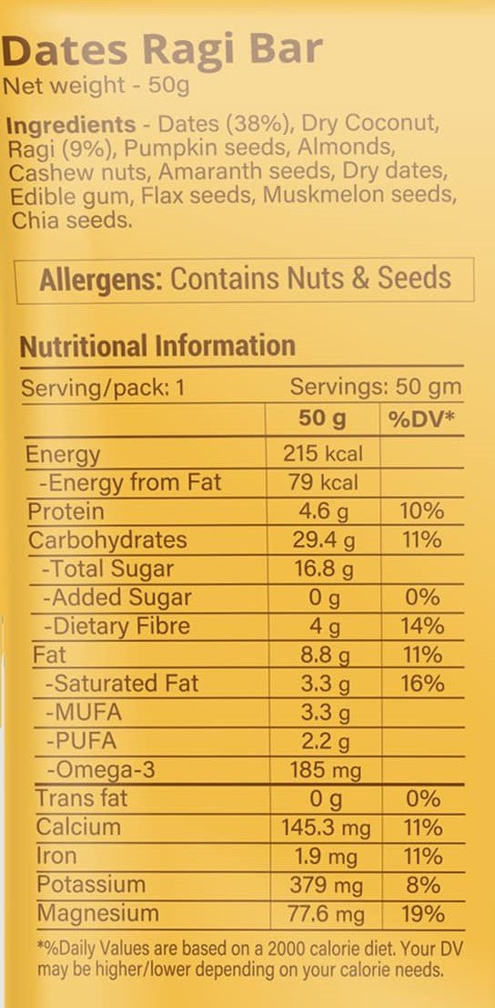 Dates Ragi bars (Pack of 10) - Suspire