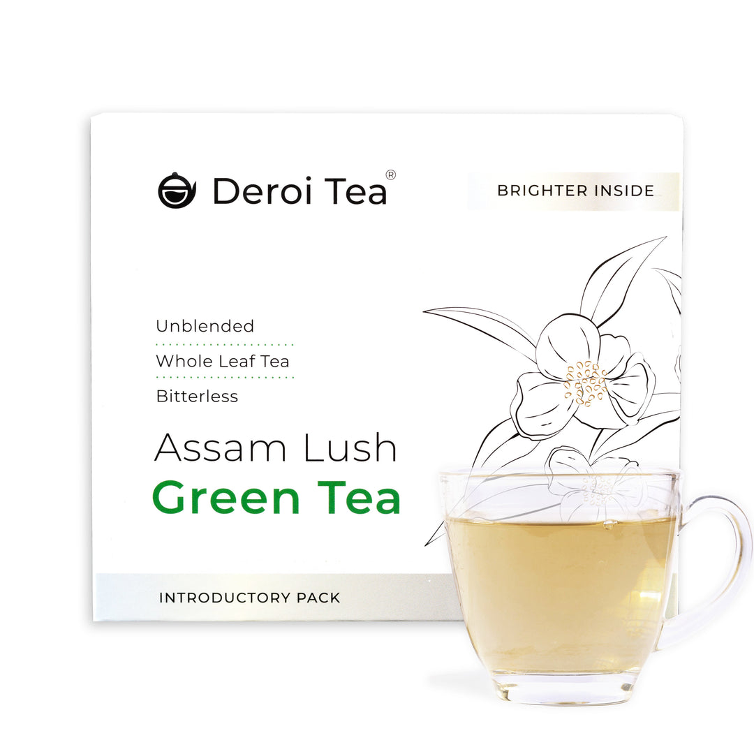 Deroi Assam Lush Green Tea | 100% Natural Whole Leaf Assam Tea | Antioxidant Rich - 100g - Suspire