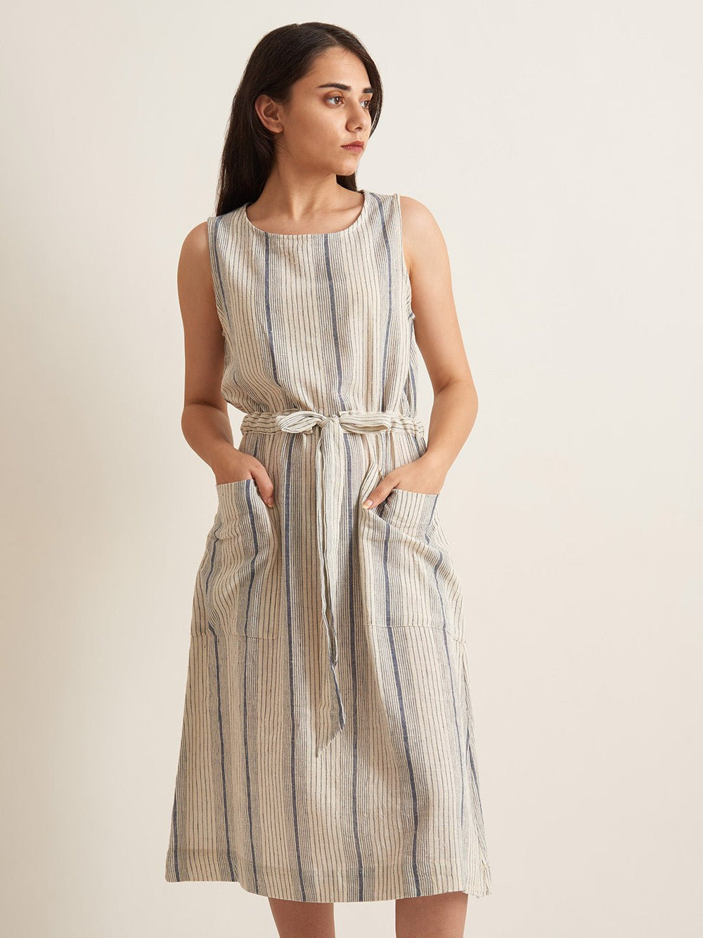 Patrah Kala Cotton Drawstring Day Dress
