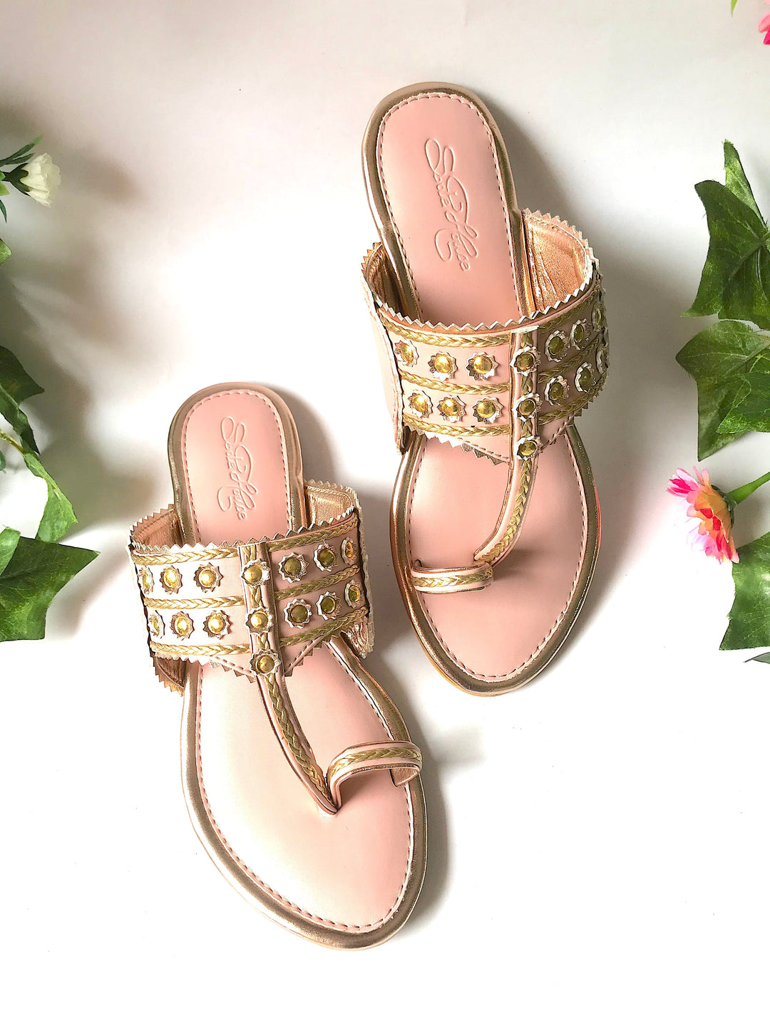 Dusty Pink Gold Filigree Kolapuri - Suspire