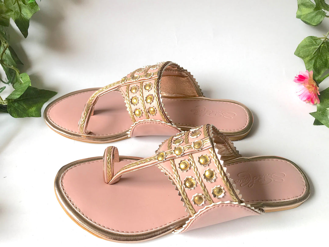 Dusty Pink Gold Filigree Kolapuri - Suspire