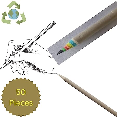 Eco-Friendly Pencil Combo | White Paper Pencil and Rainbow Pencil Combo | Total: 5 boxes - Suspire