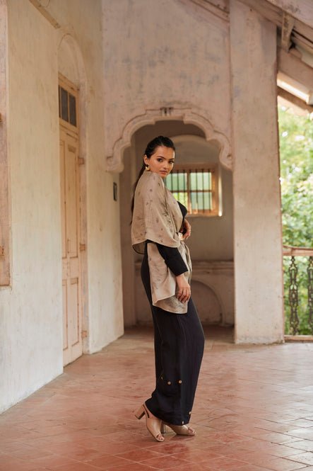 Eco-printed Ivory Leafy Scarf - Suspire