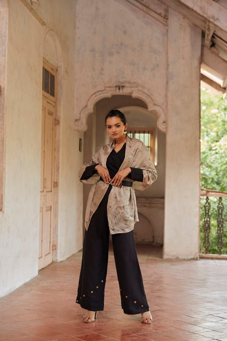 Eco-printed Ivory Leafy Scarf - Suspire