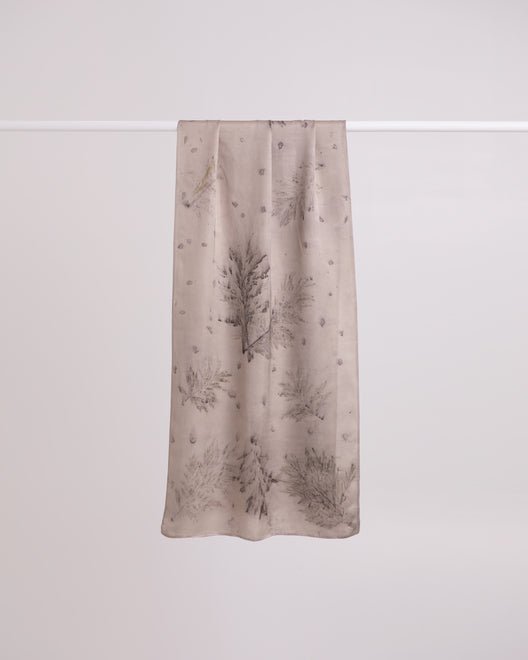 Eco-printed Ivory Leafy Scarf - Suspire