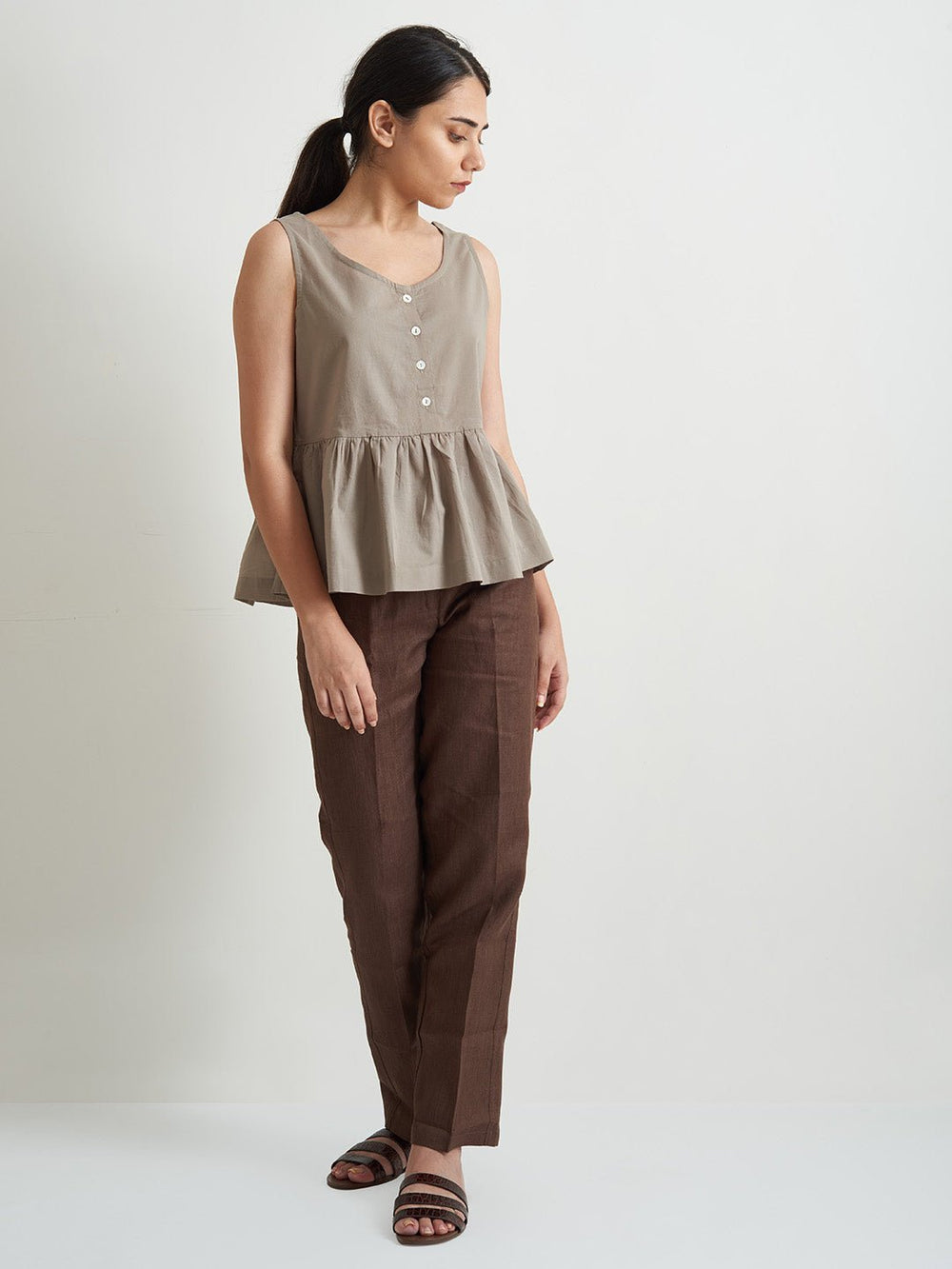 Patrah Freestyle Cotton Peplum Top