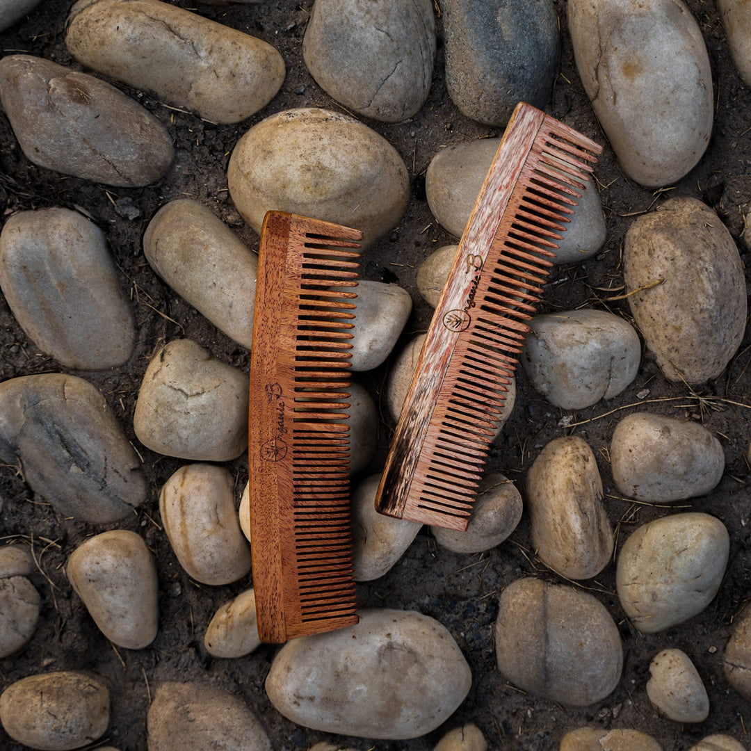 Full Neem Comb - Narrow and Wide - for Styling and Detangling - Suspire